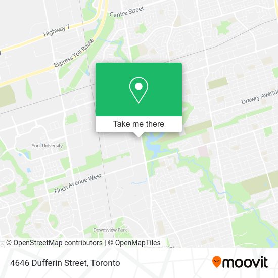 How to get to 4646 Dufferin Street in Toronto by bus or subway?