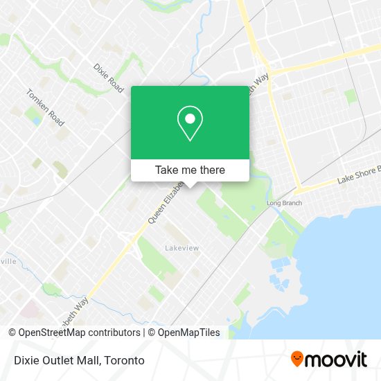 How to get to Dixie Outlet Mall in Mississauga by bus or train?