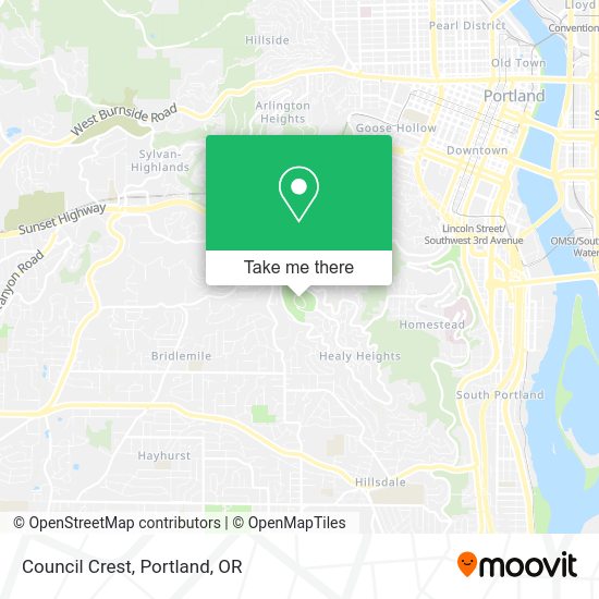 ¿Cómo llegar a Council Crest en Portland en Autobús o Tren ligero?