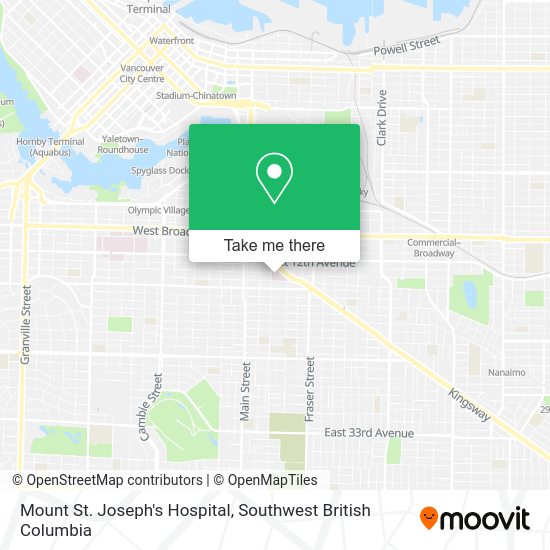 How to get to Mount St. Joseph's Hospital in Vancouver by bus or SkyTrain?