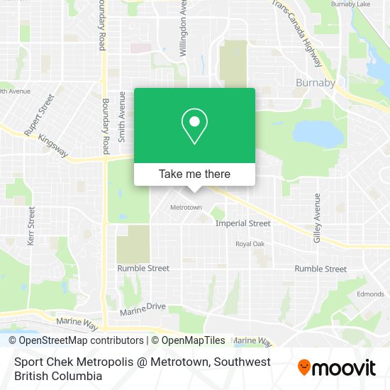 How to get to Sport Chek Metropolis Metrotown in Burnaby by SkyTrain