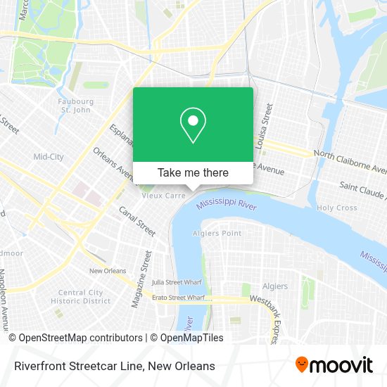 How to Get to Riverfront Streetcar Line in New Orleans by Bus or Streetcar?