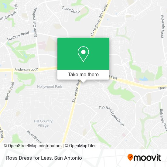 ¿Cómo llegar a Ross Dress for Less en San Antonio en autobús?