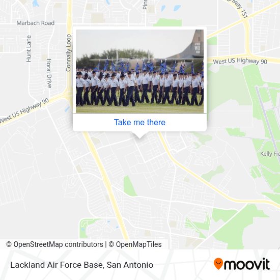 How to get to Lackland Air Force Base in Lackland Afb by bus?