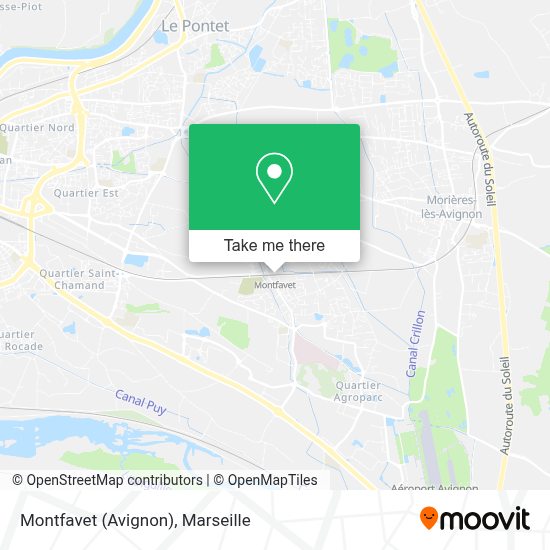 Plan Montfavet How to get to Montfavet (Avignon) in Avignon by Bus or Light Rail