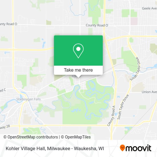 How to get to Kohler Village Hall in Milwaukee Waukesha, WI by Bus?