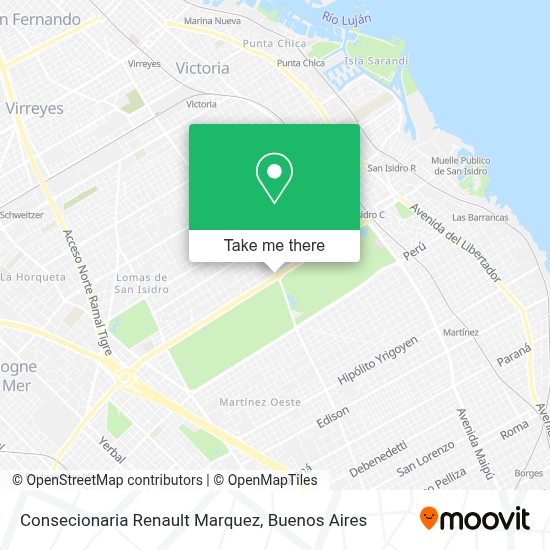How To Get To Consecionaria Renault Marquez In San Isidro By Colectivo Or Train?