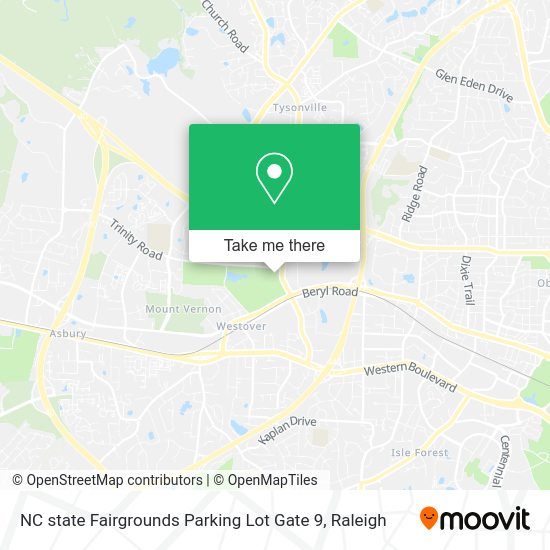 How to get to NC state Fairgrounds Parking Lot Gate 9 in Raleigh by bus?