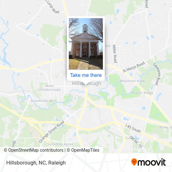 Directions to Hillsborough, NC by bus
