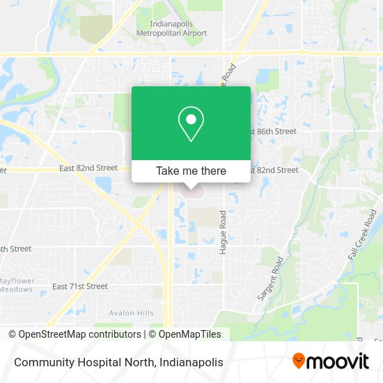 How to get to Community Hospital North in Indianapolis City (Balance