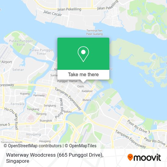 Cara Ke Waterway Woodcress (665 Punggol Drive) Di Singapore Menggunakan Bis, Mrt Atau Mrt & Lrt