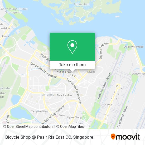 How to get to Bicycle Shop Pasir Ris East CC in Northeast by Bus