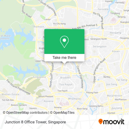 How to get to Junction 8 Office Tower in Singapore by metro or bus?