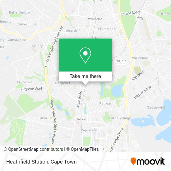 How to get to Heathfield Station in Wynberg by train or bus?