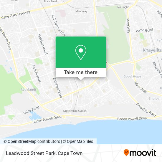 How to get to Leadwood Street Park in Mitchells Plain by Train or Bus?