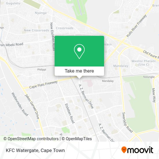 How to get to KFC Watergate in Mitchells Plain by train or bus?