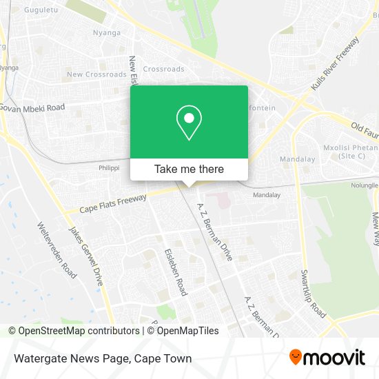 How to get to Watergate News Page in Mitchells Plain by train or bus?