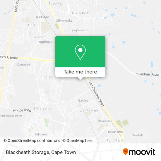 How to get to Blackheath Storage in Cape Town by Train or Bus?