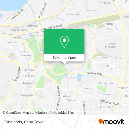 How to get to Pinelands in Wynberg by train or bus?