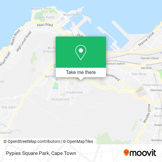 How to get to Pypies Square Park in Goodwood by bus or train?