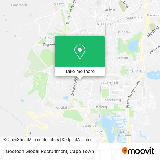 How to get to Geotech Global Recruitment in Simon Town by train or bus?