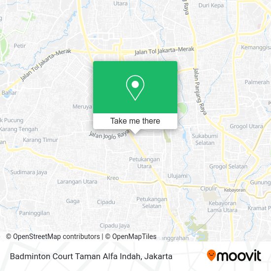How to get to Badminton Court Taman Alfa Indah in Jakarta Selatan by