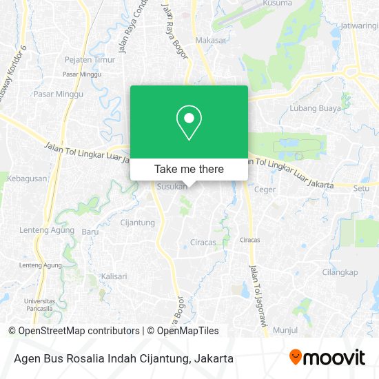 How to get to Agen Bus Rosalia Indah Cijantung in Jakarta