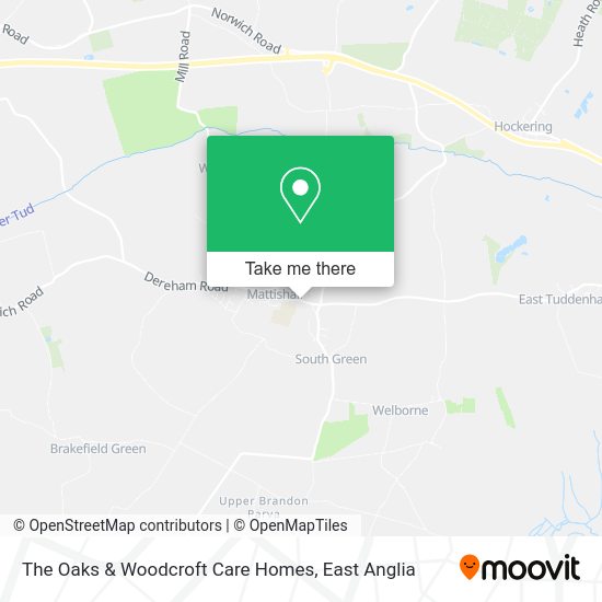 How to get to The Oaks & Woodcroft Care Homes in Breckland by bus?