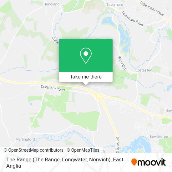 How to get to The Range (The Range, Longwater, Norwich) in South