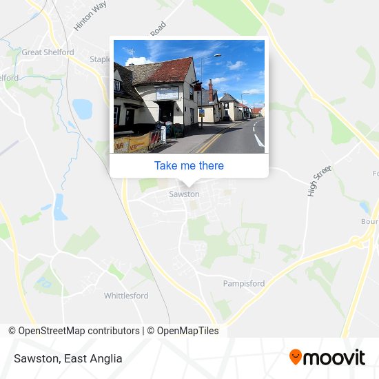 How to get to Sawston in South Cambridgeshire by bus or train?