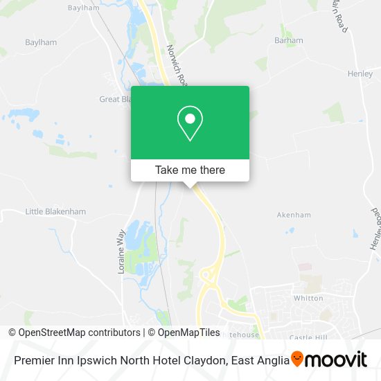 How to get to Premier Inn Ipswich North Hotel Claydon in Mid Suffolk by