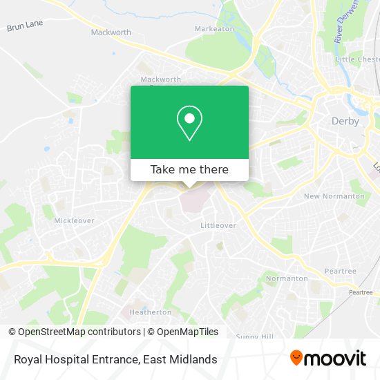 How to get to Royal Hospital Entrance in Derby by Bus or Train
