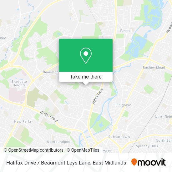 How to get to Halifax Drive / Beaumont Leys Lane in Leicester by bus?
