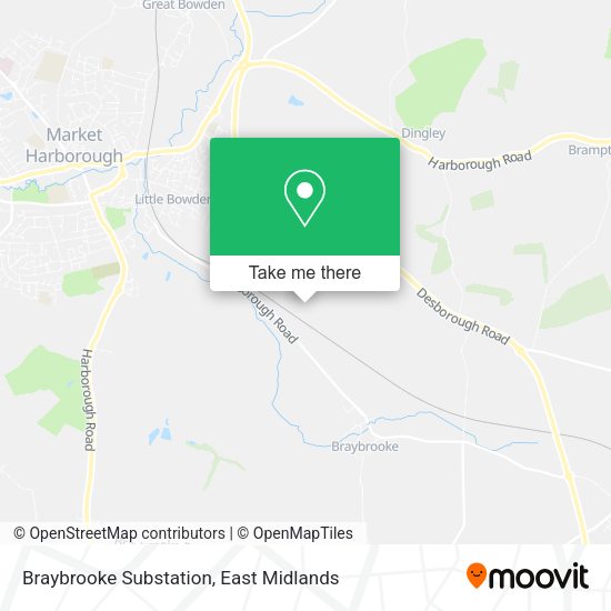 How to get to Braybrooke Substation in Kettering by bus or train?