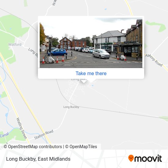 How to get to Long Buckby in Daventry by bus or train?