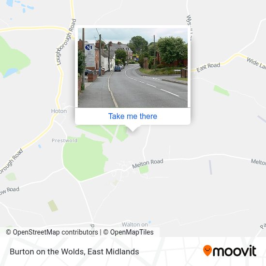 How to get to Burton on the Wolds in Charnwood by bus or train?