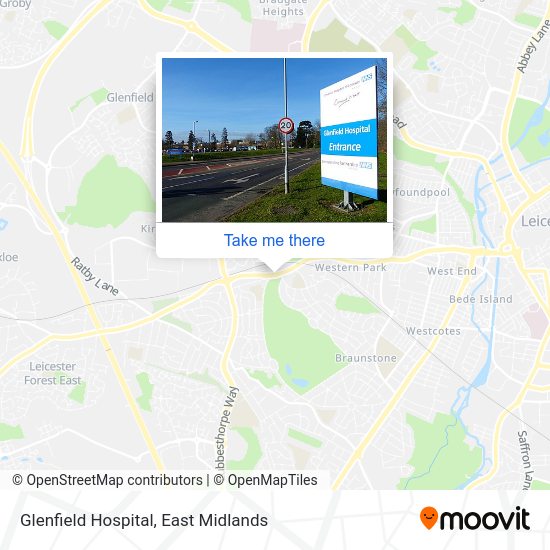 How to get to Glenfield Hospital in Leicester by bus?