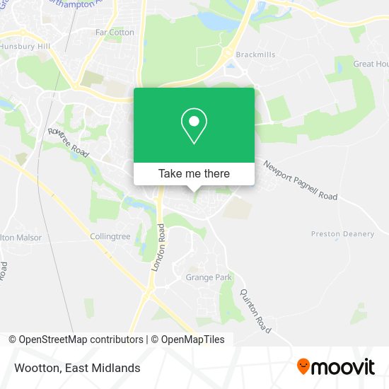 How to get to Wootton in Northampton by bus?
