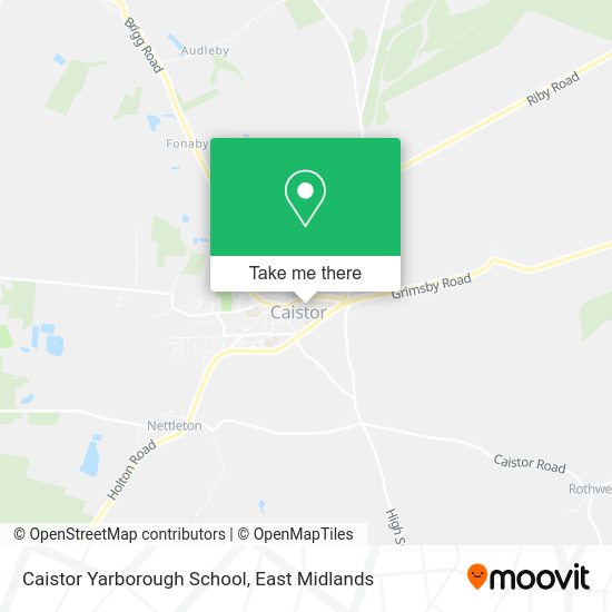 How to get to Caistor Yarborough School in West Lindsey by bus or train?