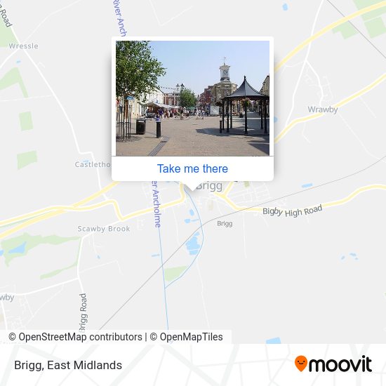 How to get to Brigg in North Lincolnshire by bus or train?