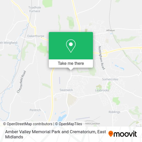 How to get to Amber Valley Memorial Park and Crematorium by bus or train?