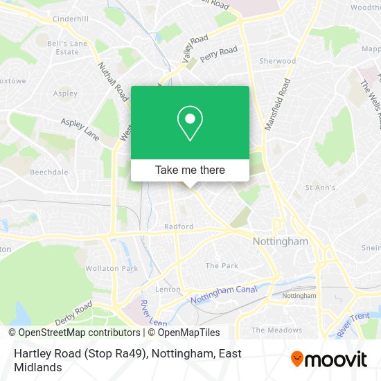How to get to Hartley Road (Stop Ra49), Nottingham by bus, train or
