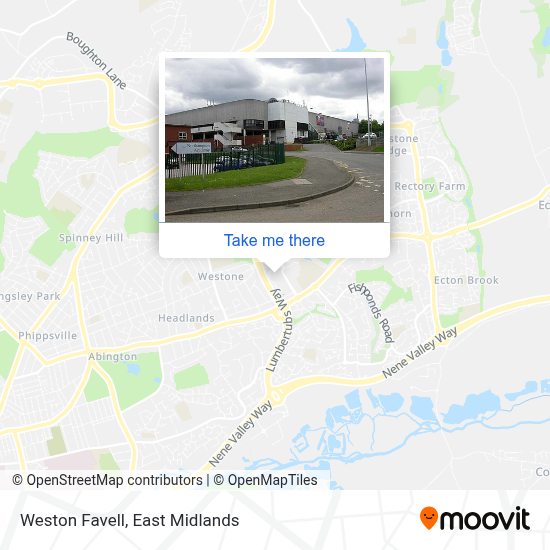 How to get to Weston Favell in Northampton by bus?