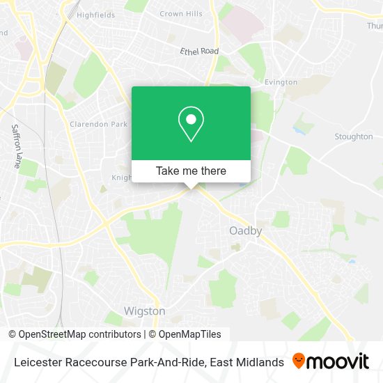 How to get to Leicester Racecourse ParkAndRide in Oadby And Wigston