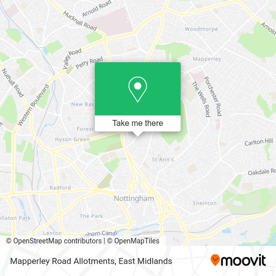 How to get to Mapperley Road Allotments in Nottingham by bus, train or
