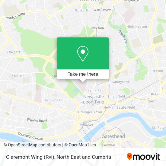 How to get to Claremont Wing (Rvi) in Newcastle Upon Tyne by bus or