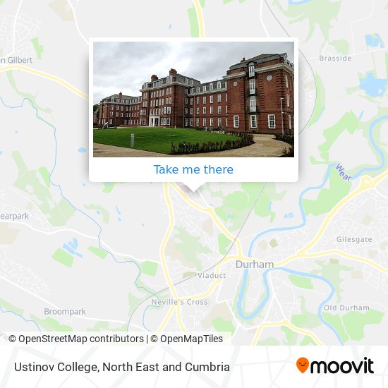 How to get to Ustinov College in County Durham by Bus or Train?