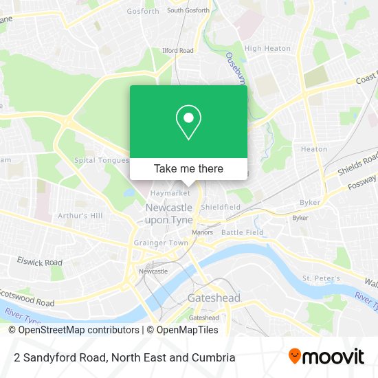How to get to 2 Sandyford Road in Newcastle Upon Tyne by Bus or Underground Moovit