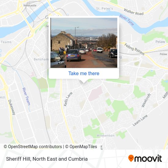 How to get to Sheriff Hill in Gateshead by bus, underground or train?