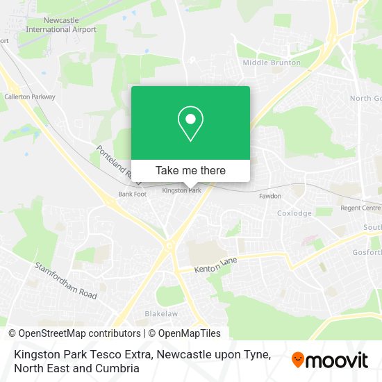 How to get to Kingston Park Tesco Extra, Newcastle upon Tyne in